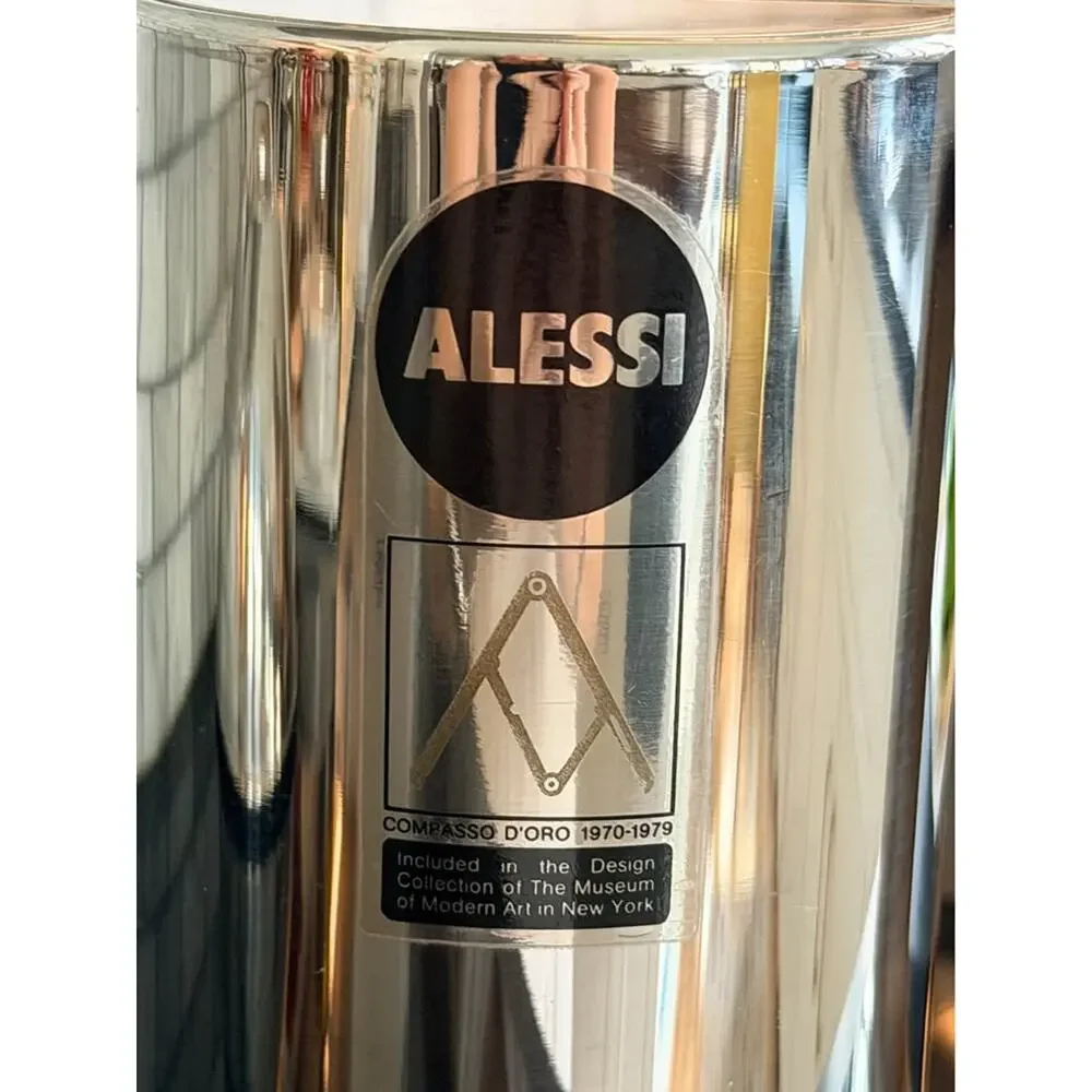 Alessi 9090 Richard Sapper 6-Cup Espresso Vintage Stainless Steel MoMA Design